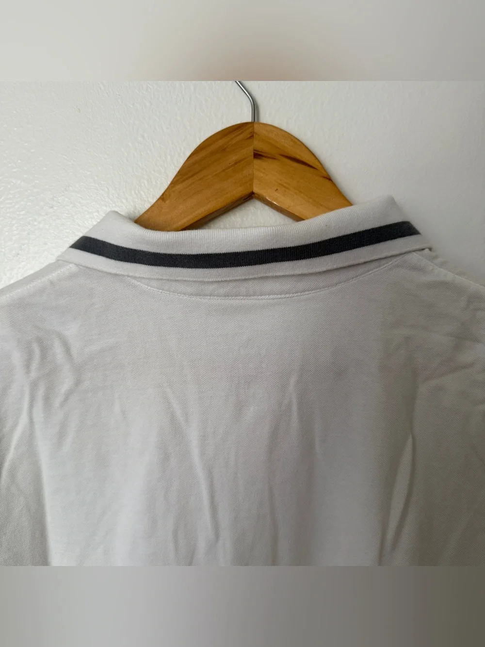 adidas White Polo with Navy Trim and Real Madrid Crest
